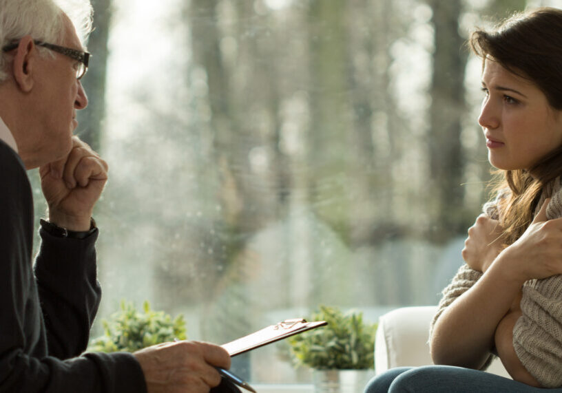 Young,Woman,During,Visit,At,Psychotherapist's,Office Young,Woman,During,Visit,At,Psychotherapist's,Office